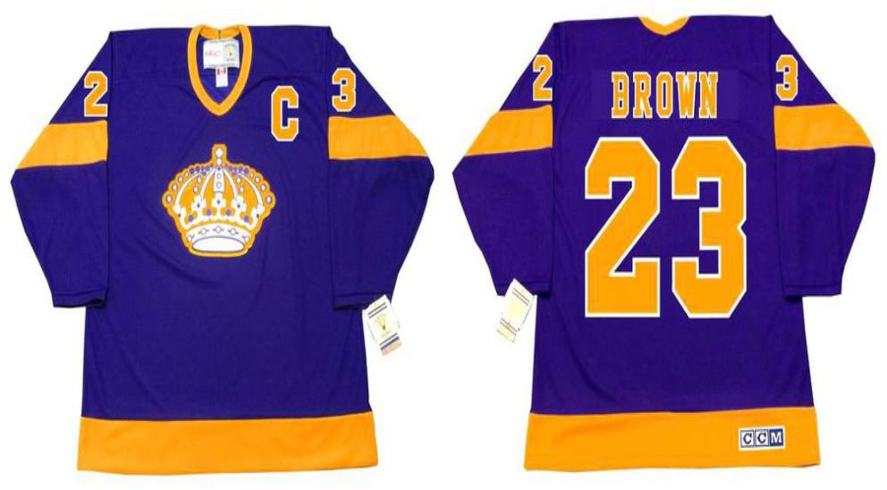 2019 Men Los Angeles Kings #23 Brown Purple CCM NHL jerseys